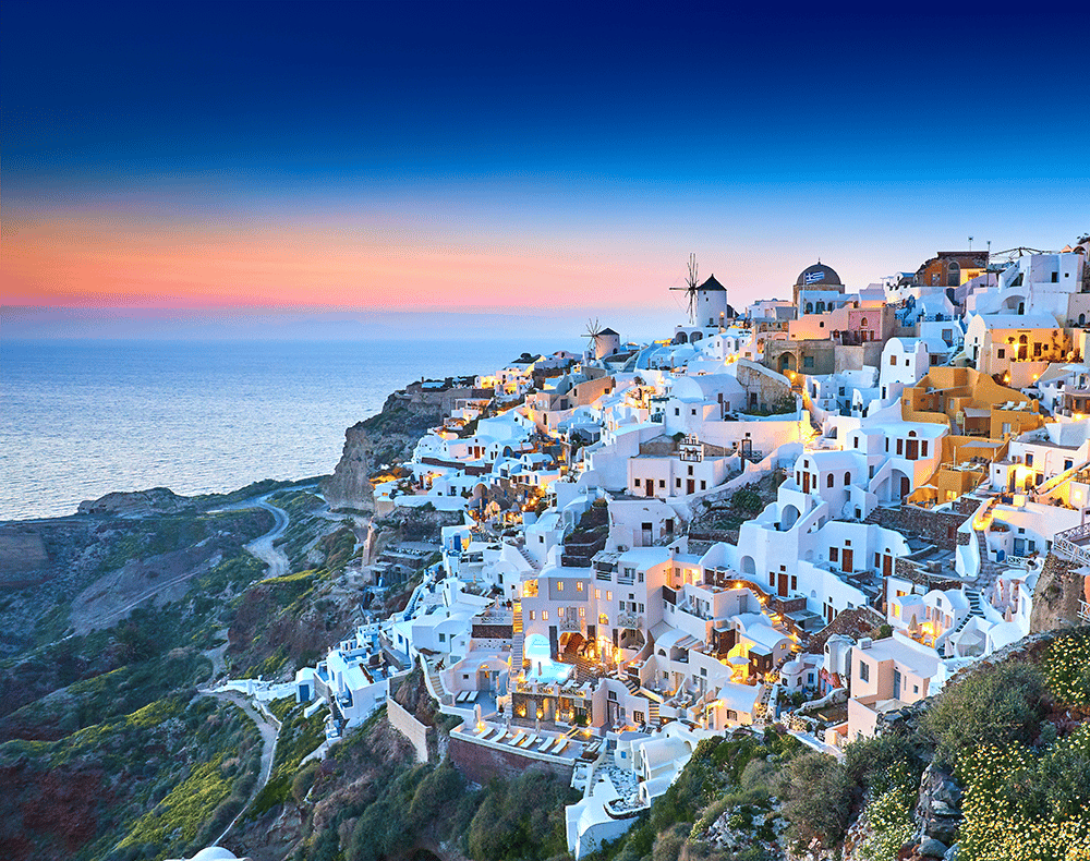 Fira town on Santorini island, Greece