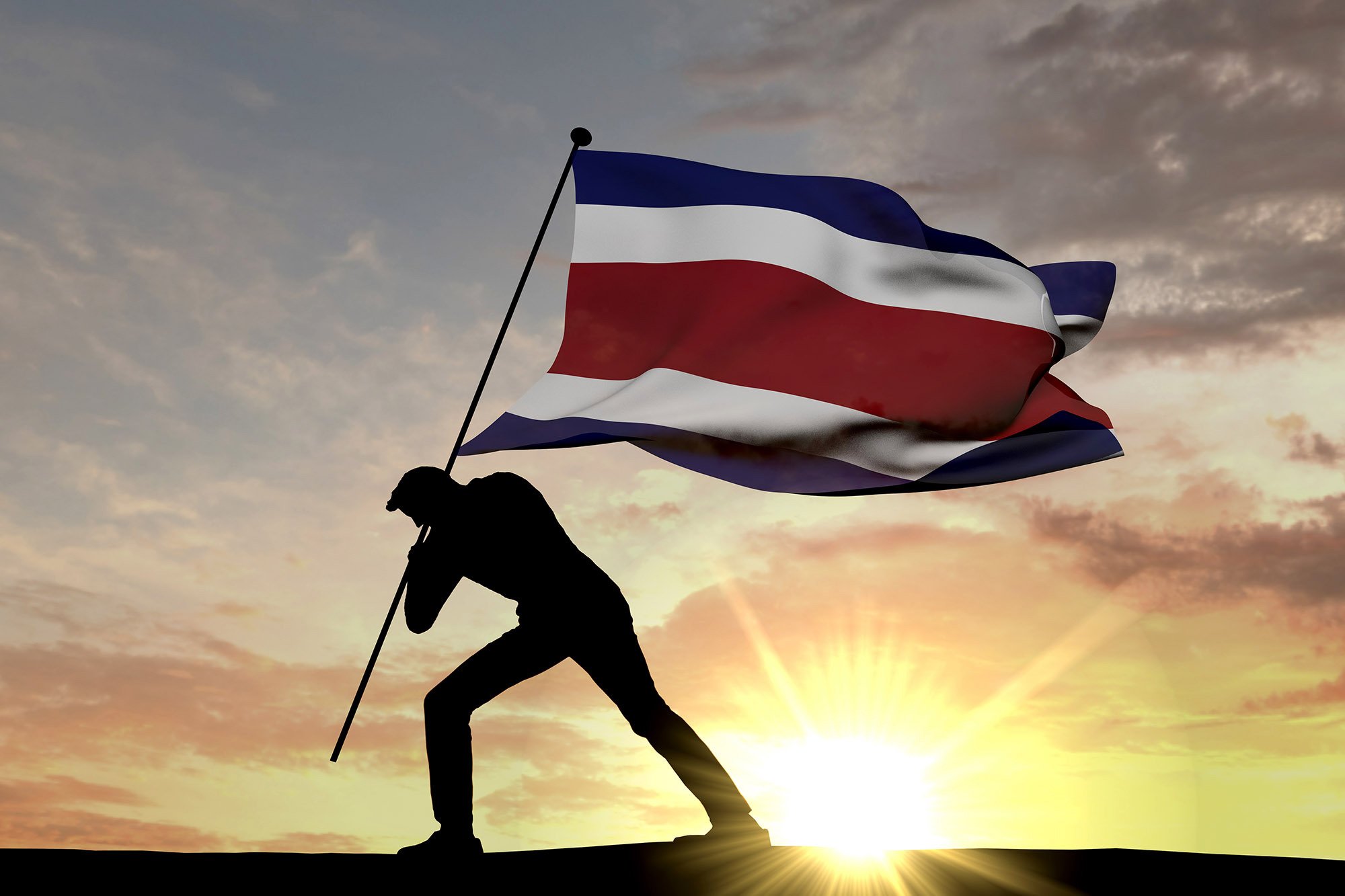 Costa Rica man flag